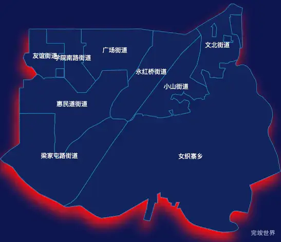 echarts唐山市路南区地图阴影代码演示